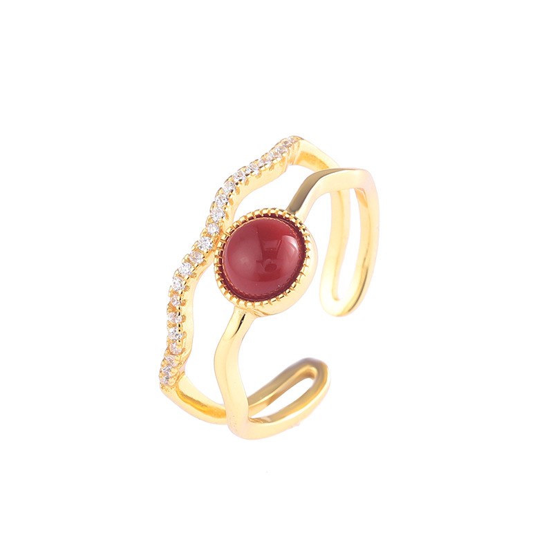 Women's Light Luxury Wavy Micro-set 925 Ring