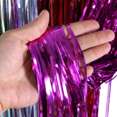 Holiday Party Birthday Valentine's Day Decoration 1 Meter Tied Balloon Tassel Rain Silk Curtain Background Wall - Rose Red - View 1
