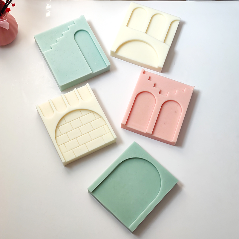 Title 7, Geometric Flat Arch Stairs Candle Silicone Mold