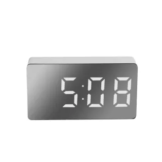 Mini LED Plug-in Clock, Bedroom Electronic Digital Alarm Clock, Car Clock, Multi-color Font Portable Silent Mirror Clock