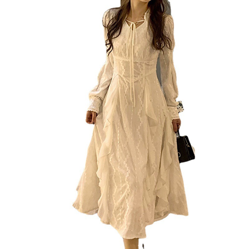 New Women's V-neck Stitching Chiffon Fairy Dress