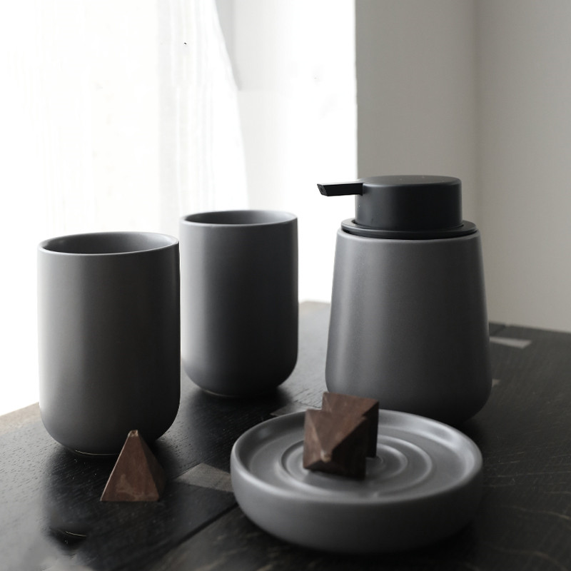 Grey ceramic four piece set