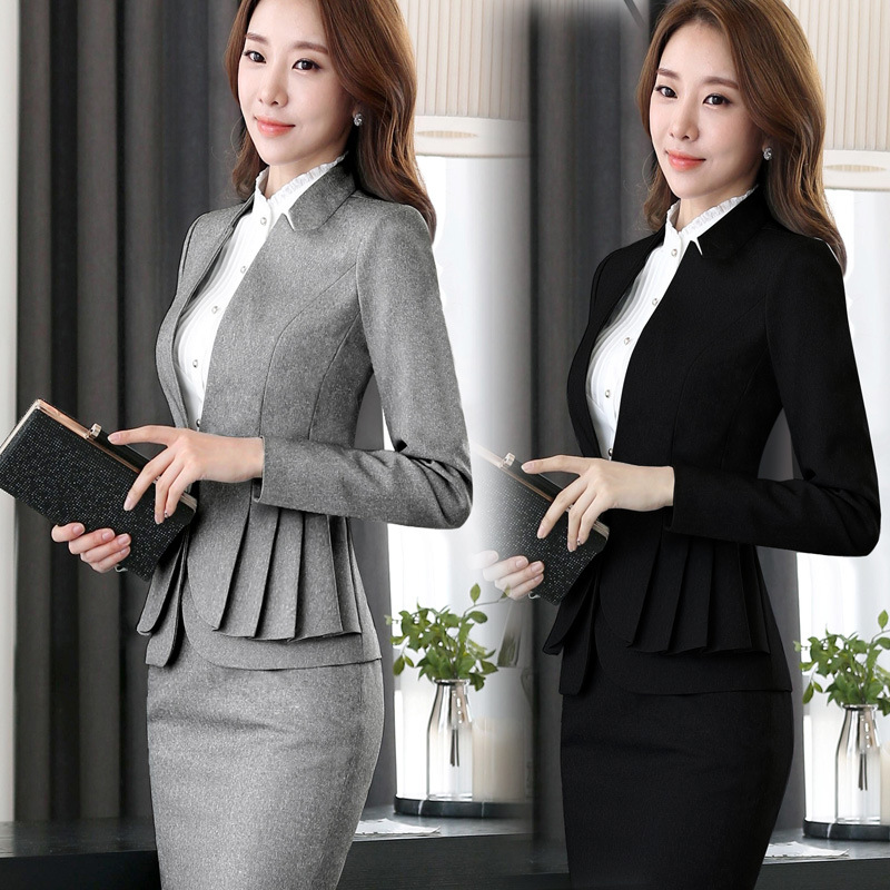 Temperament Business Suit Long Sleeve Skirt Lady Suit
