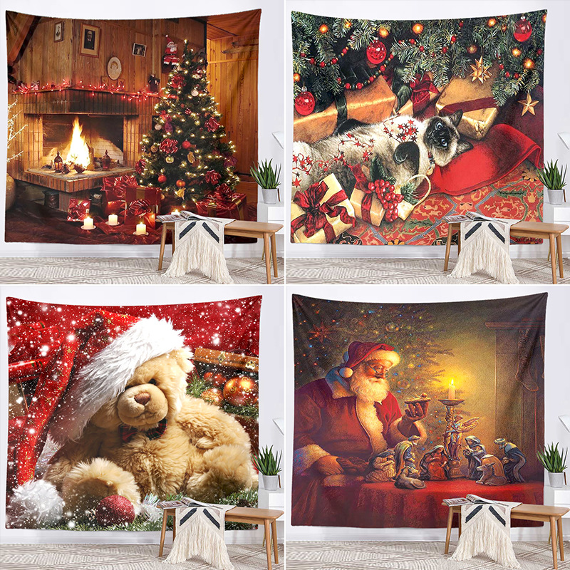 New Christmas New Year Tapestry Hanging Cloth Home Decorative Background Cloth