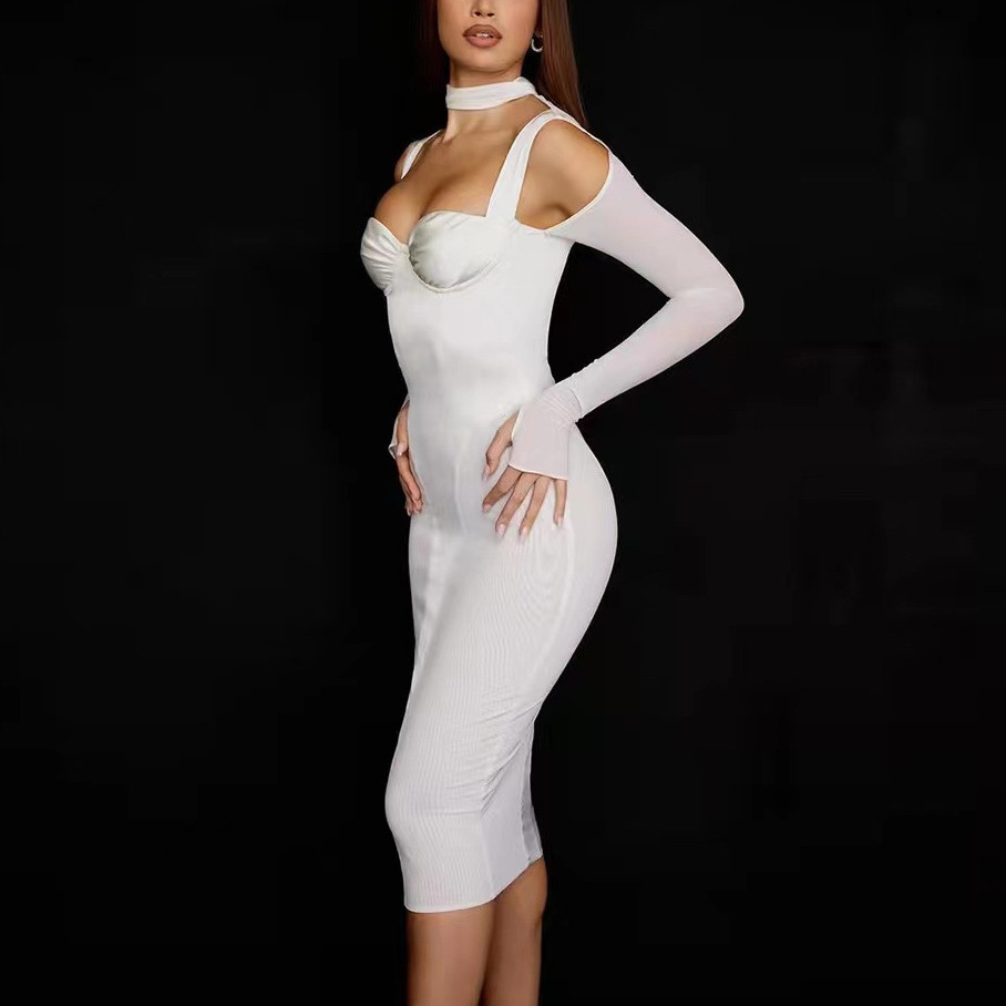 Long-Sleeve Midi Party Dress, picture 5 of 6