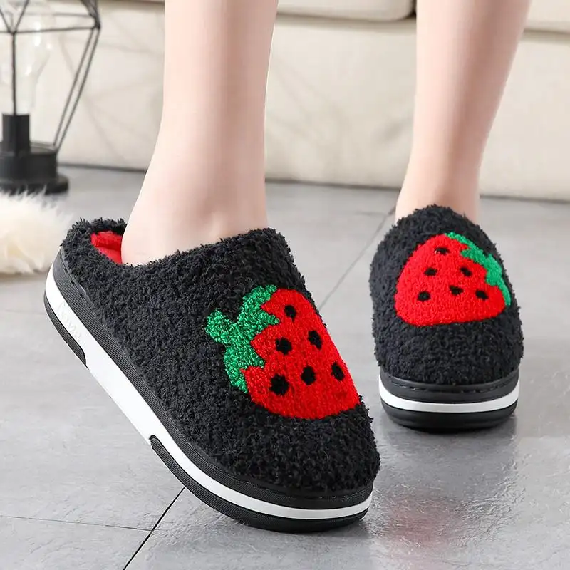 Thick Bottom Indoor Home Cute Plush Lady Slippers