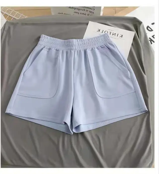 Loose Slim Wide Leg Pants Solid Color Cotton Casual Pants Light Blue - Shop at LoveMi