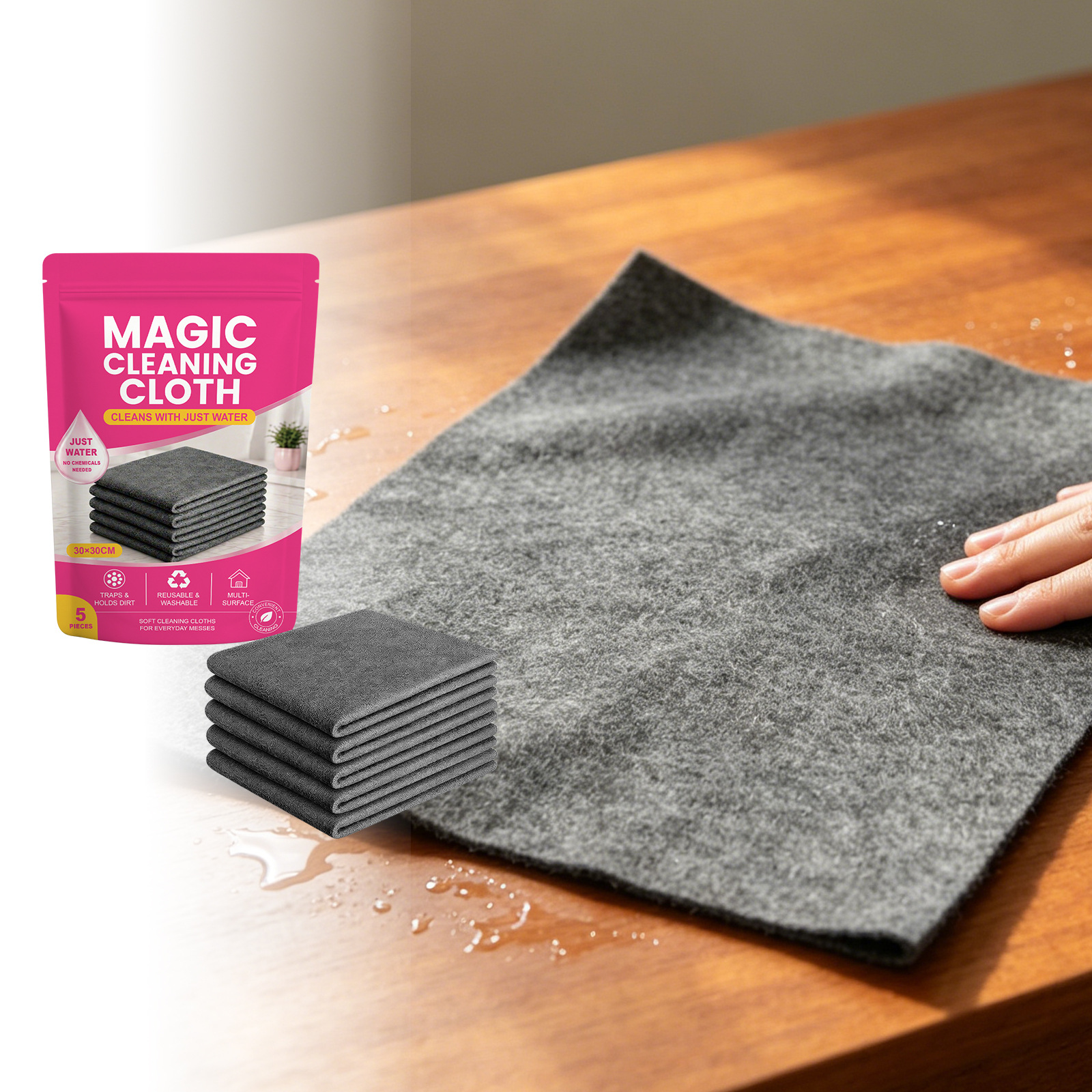 This Amazing Cleaning Cloth Removes Surface Oil And Stains Without Leaving A Trace Or Watermark, Providing A Clean And Refreshing Finish For Everyday Home Cleaning. — foto 6