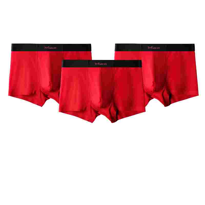 Men's Antibacterial Traceless Boxer Pants Red Model Pant Top