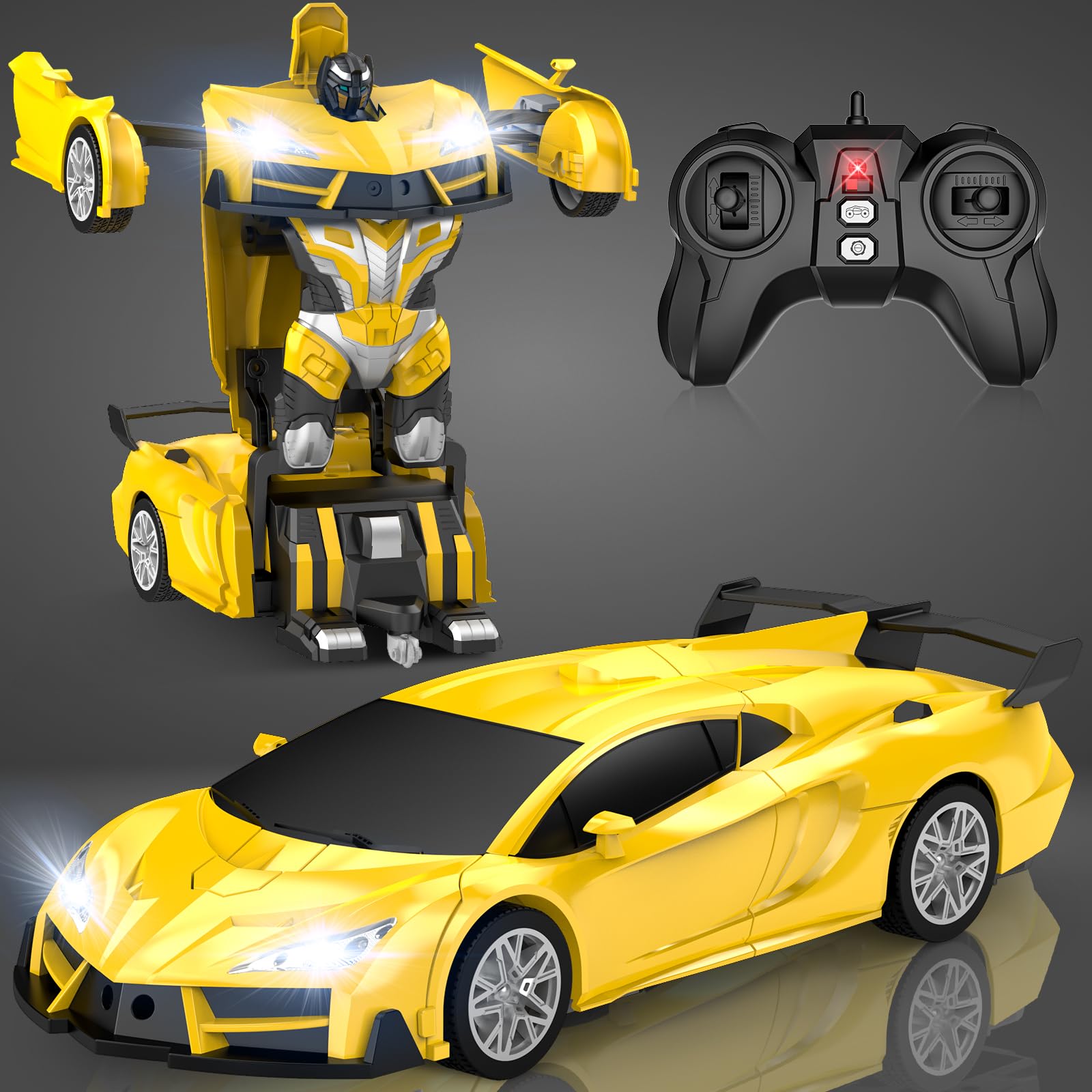 One-Touch Transforming Robot Car Educational Toy With Lights, Sound, Stunt Features, And Omnidirectional Movement,Self-pickup Only. — foto 4