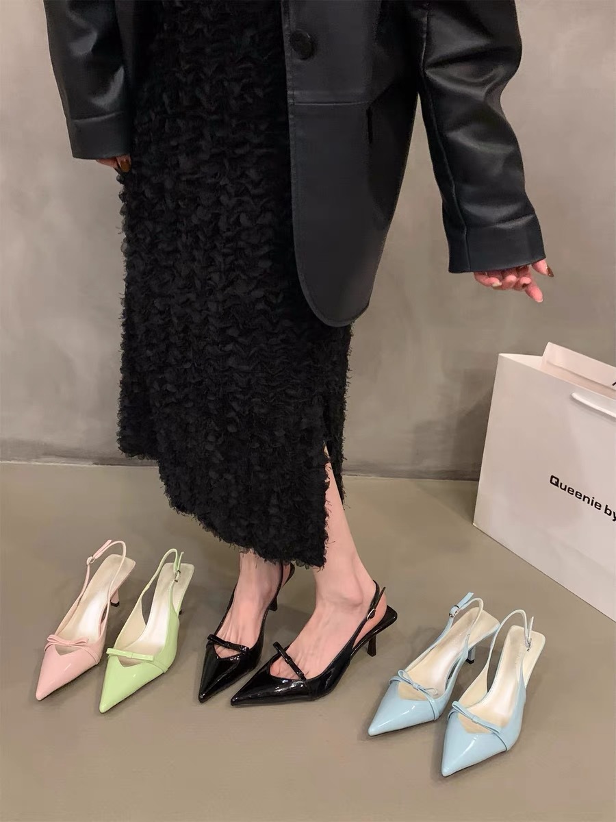 2026 Summer Bow One-Strap Thin Heel Sandals, Sweet Backless Single Shoes, New Arrival - Image 1