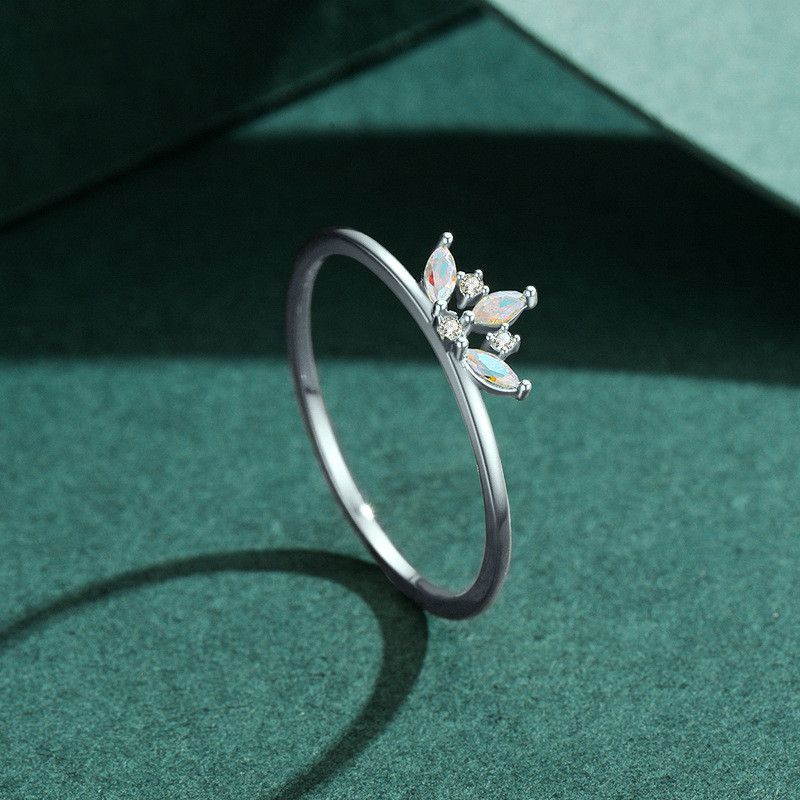 Women's Niche Design Crown Shape Sterling Silver Ring