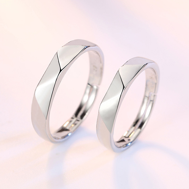 Fashion Nude Rhombus Couple Ring