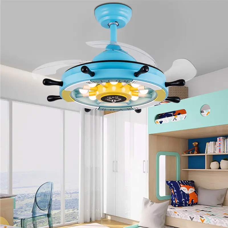 Invisible Fan Lamp In Children's Room Simple