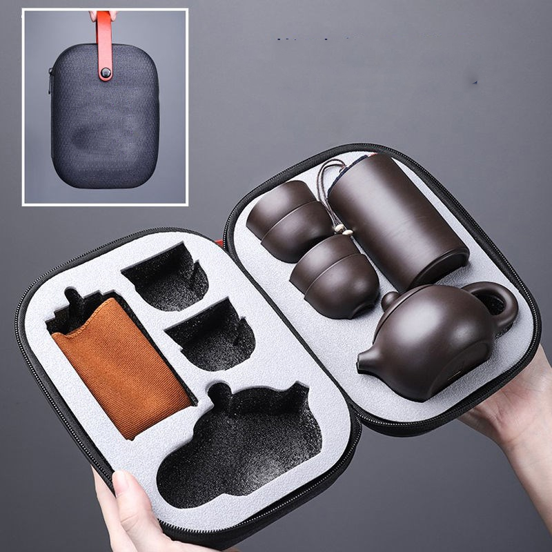 Purple Sand Portable Travel Tea  And Travel Bag Set