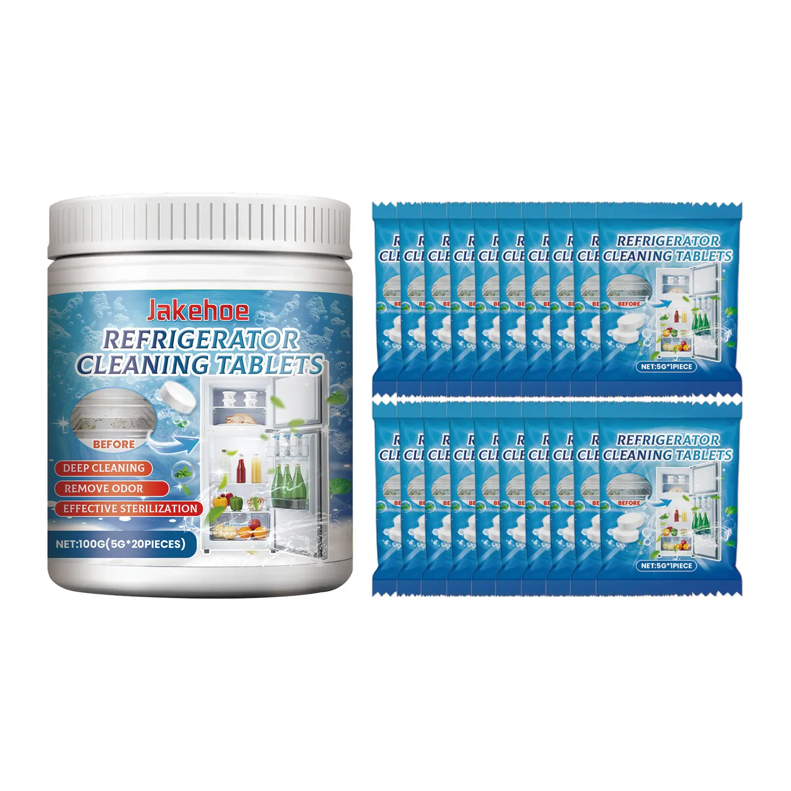 Jakehoe Refrigerator Cleaning Tablets Deep