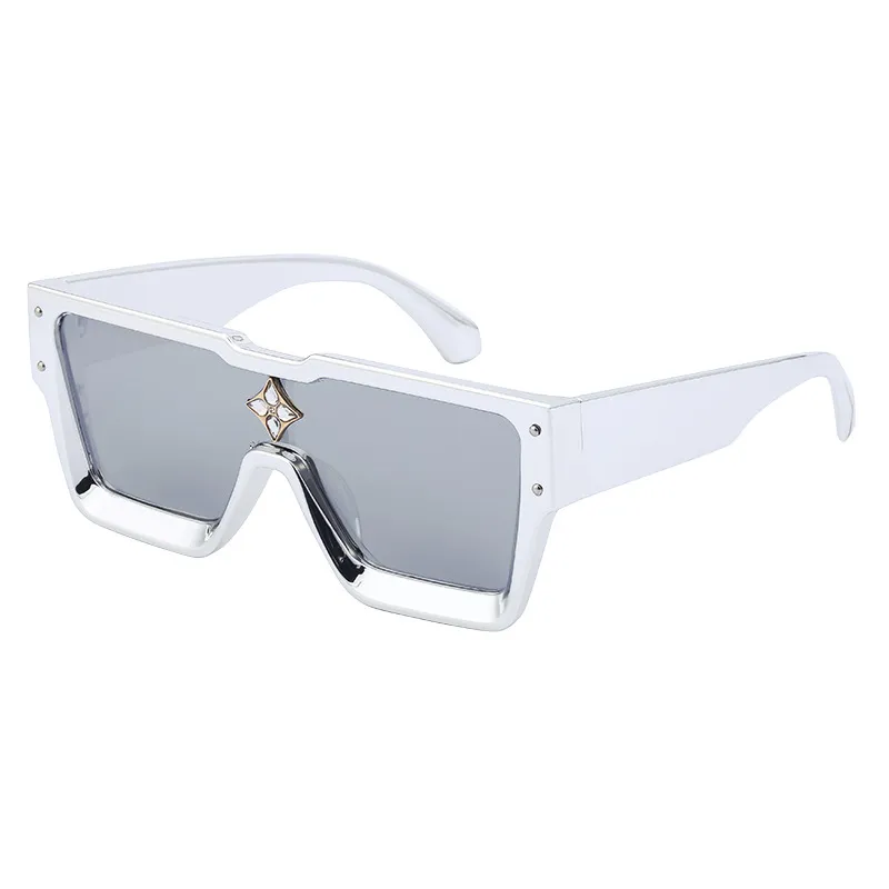 European And American Women's Large Frame Sunglasses - White