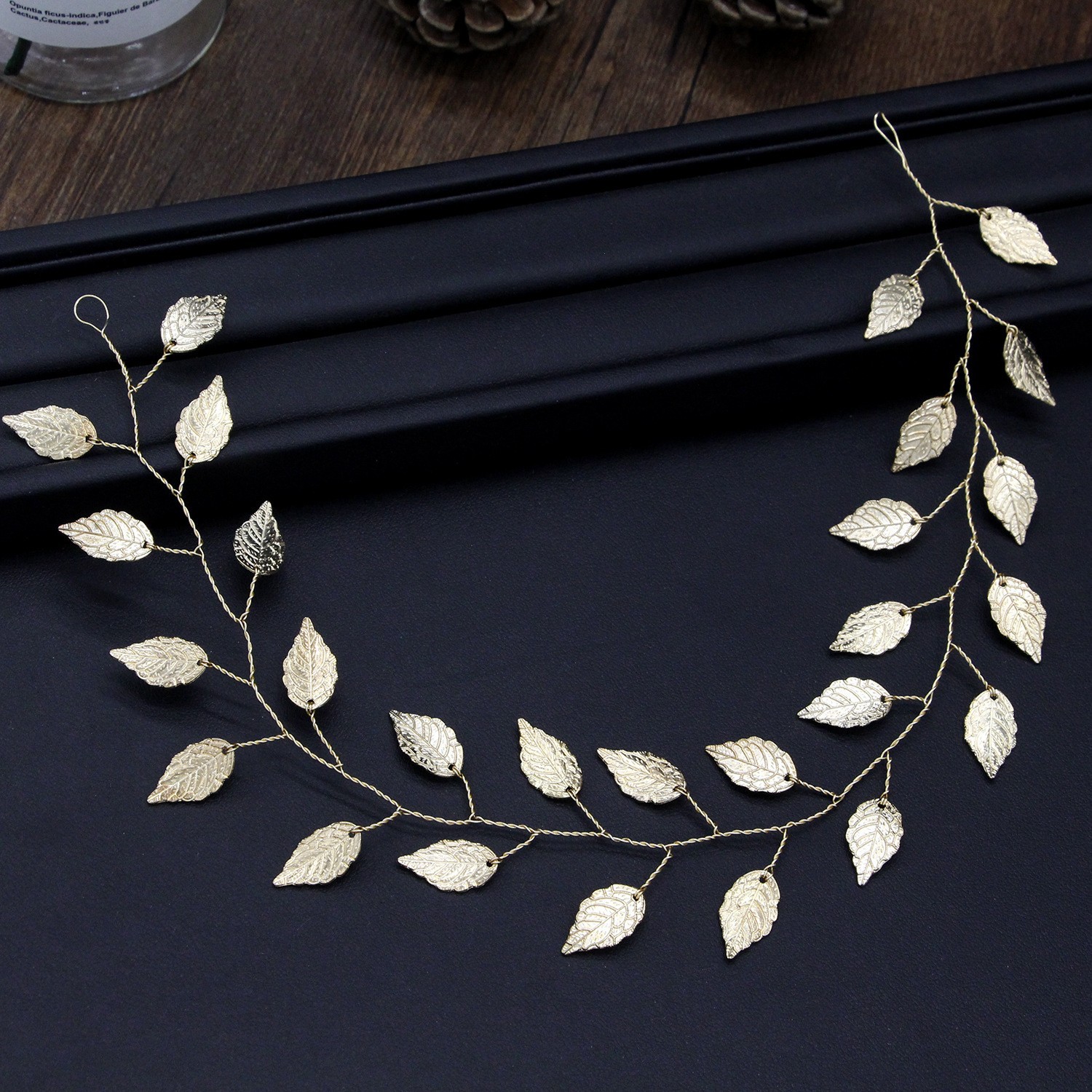 Handmade Golden Leaf Hair Band - Image 8
