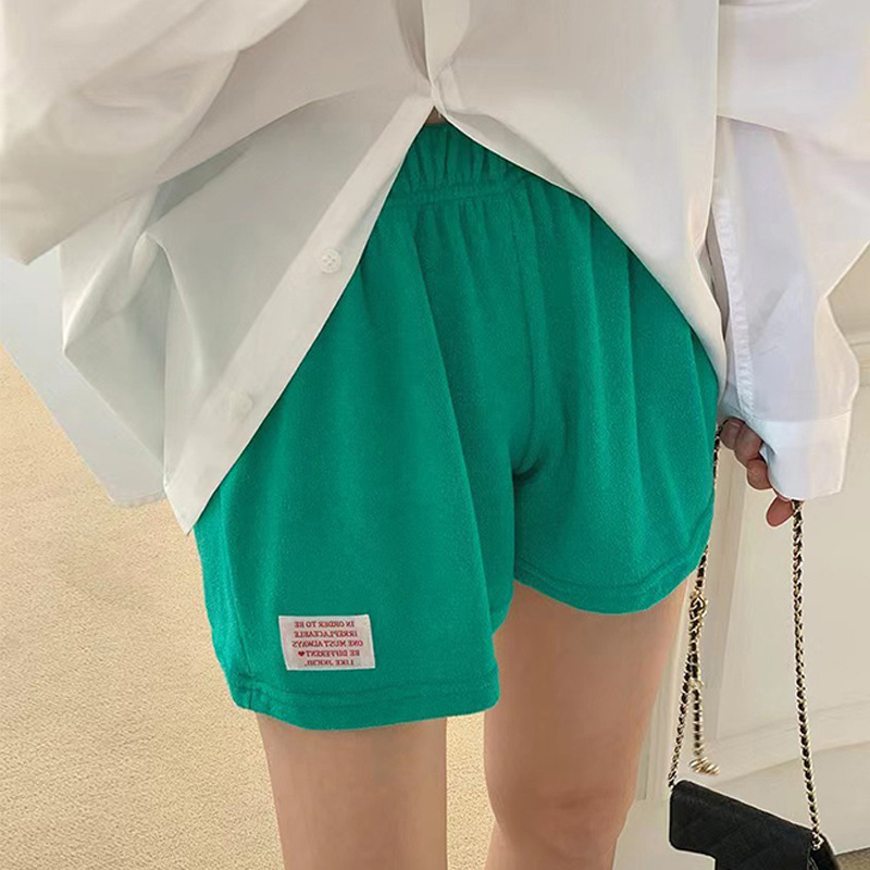 Women's Elastic High Waist Loose Casual Wide Leg Shorts Green - Shop at LoveMi