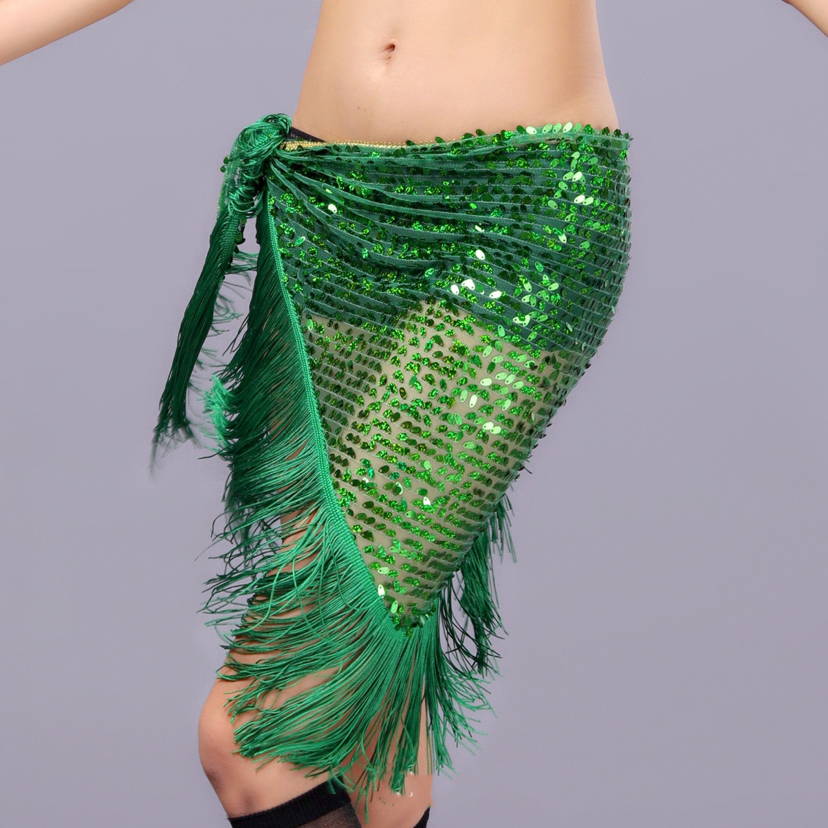 Belly Dance Waist Chain Sequins Tassel Show Hip Scarf