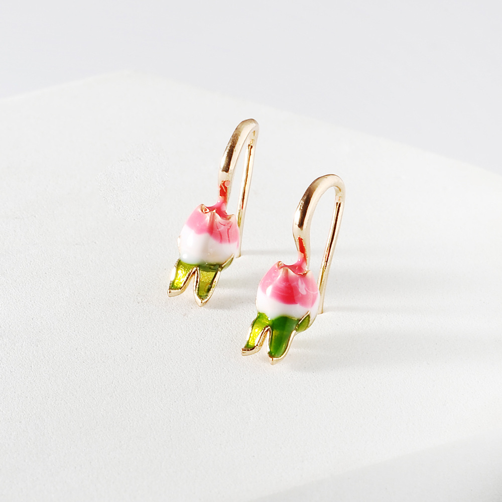 Vintage Plant Flower Tulip Alloy Earrings