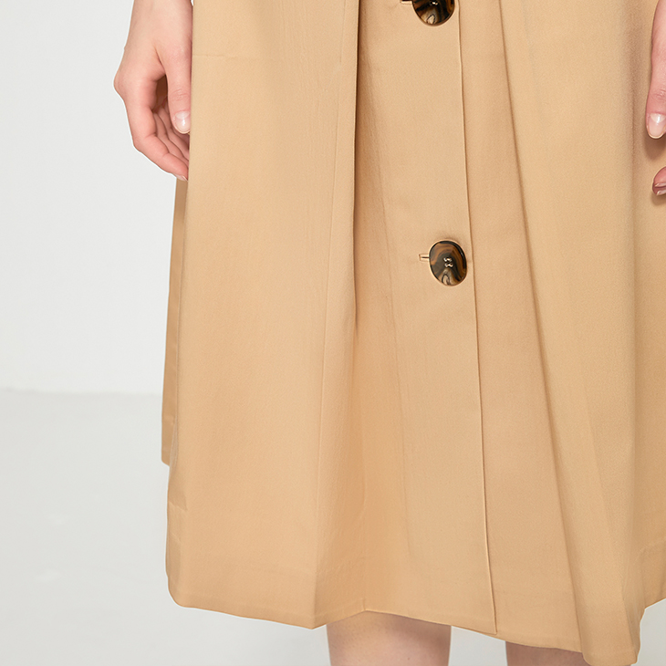 Title 8, Button embellished pleated A-line skirt, a styl...