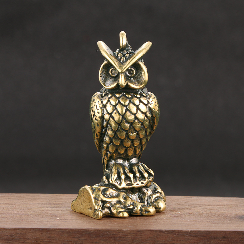 Title 2, Household Brass Distressed Owl Decoration