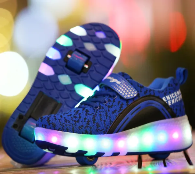 Ultra light Luminous And Rechargeable Roller Skates Blue - Shop at LoveMi