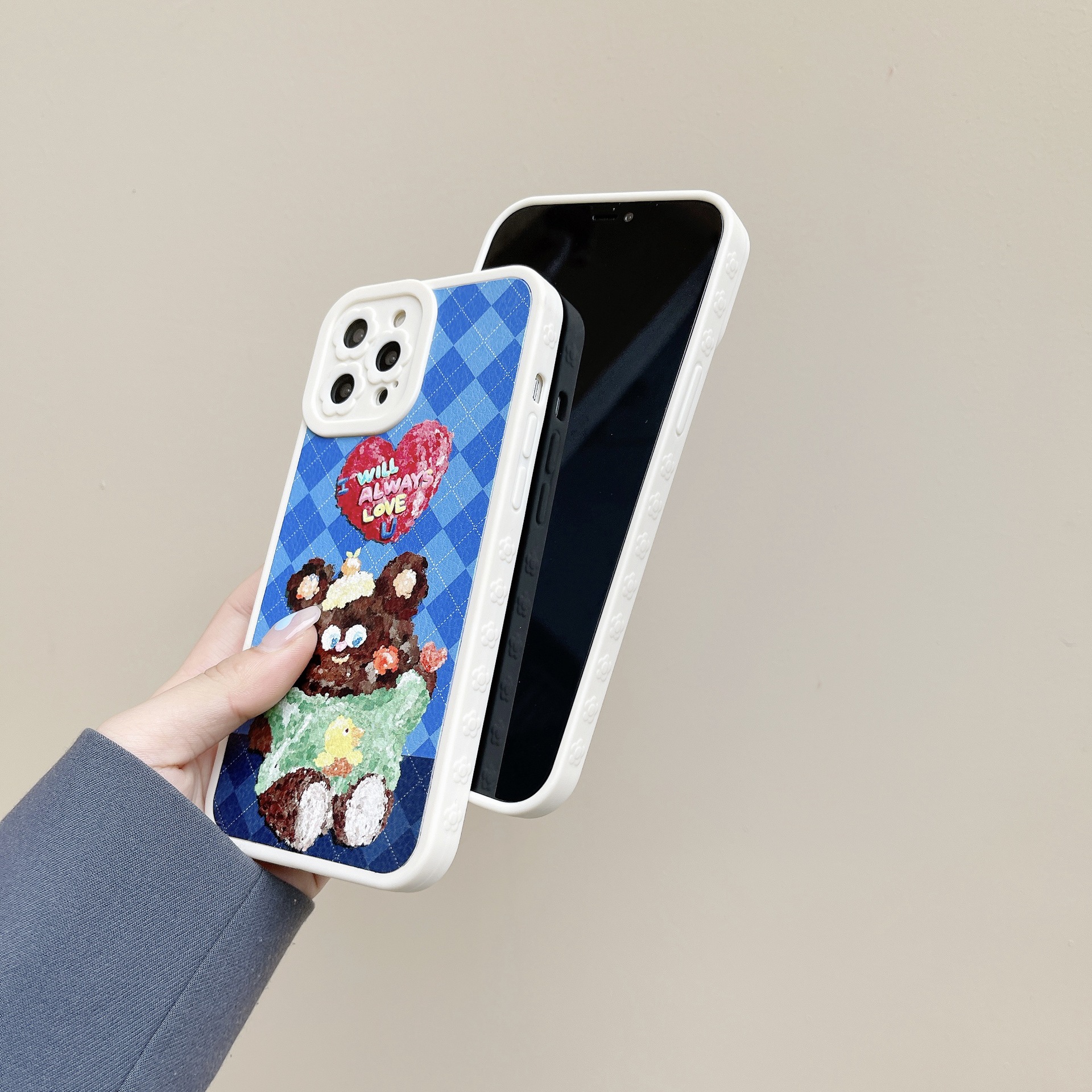 Telefoonhoesje voor dames met bloemenapplicatie – patchwork – iPhone 11