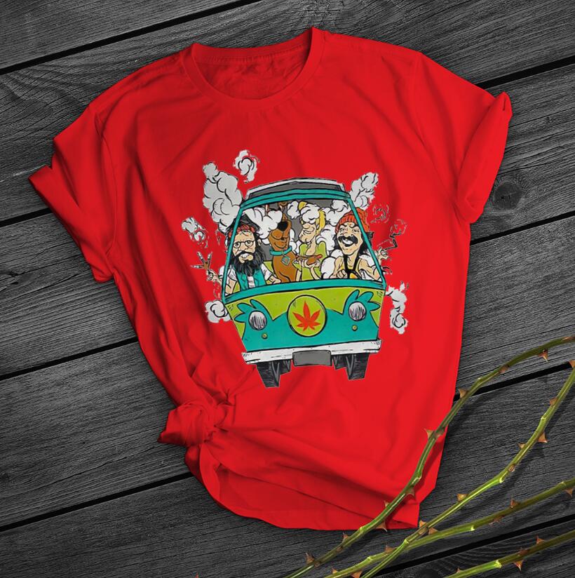 Bus Printed Short Shirts Team Uniforms European And American Fabrics Red - Shop at LoveMi