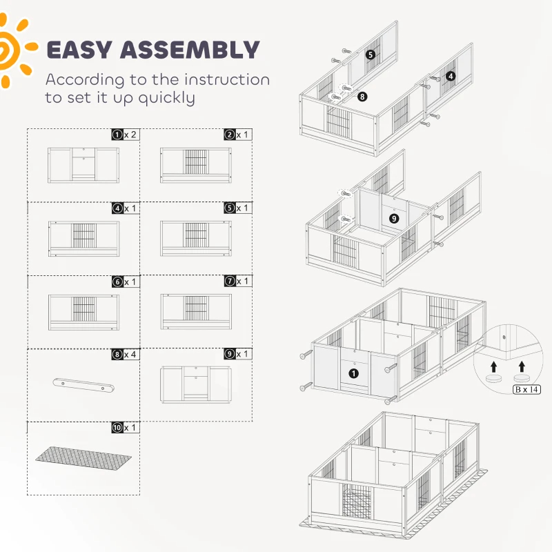 PawHut Two Rooms Design Dog Whelping Box With Washable Pee Pad, Adjustable Door, For Large Breed Dogs