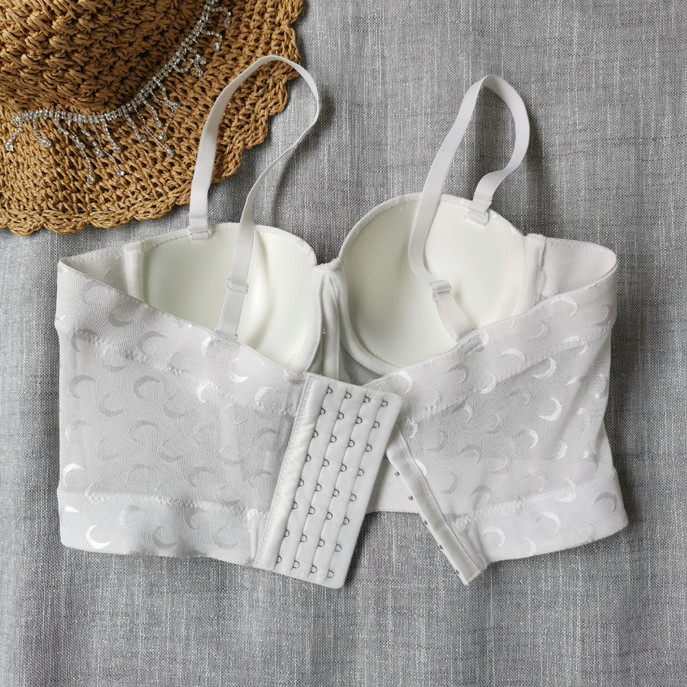 Lace Mesh Little Moon Jacquard Bottoming Top