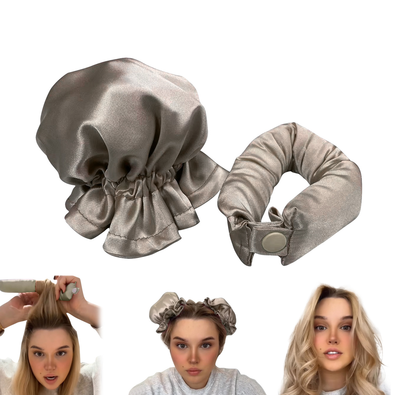 New Heatless Curl Stick With Cloth Cover Cute Ball Head Hair Curler Headband Hai - Picture 8 of 10