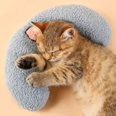 Dog Cat Sleeping Moon Pillow Small Dog Plush Pillow - Pet Pillow Blue - View 1