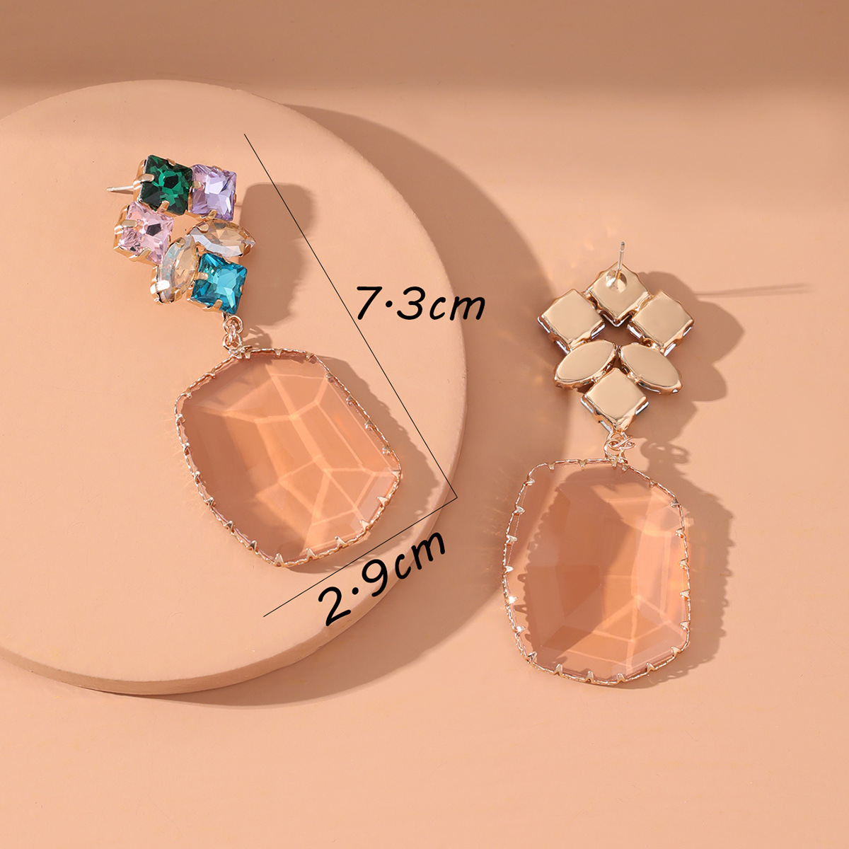 Women's Niche Design Crystal Lens Transparent Earrings