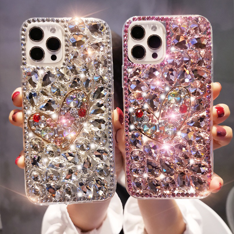Funda celular diamante amor temperamento lujo completa