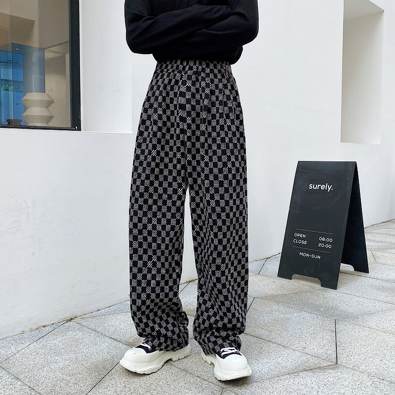 Title 4, Ins Contrast Woven Checkerboard Pants. Experien...