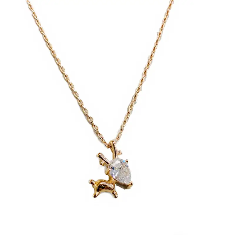 Women's Diamond Inlaid Deer Necklace