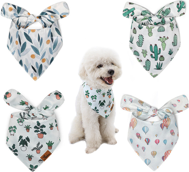 Pet Scarf Summer Pattern Dog Saliva Towel