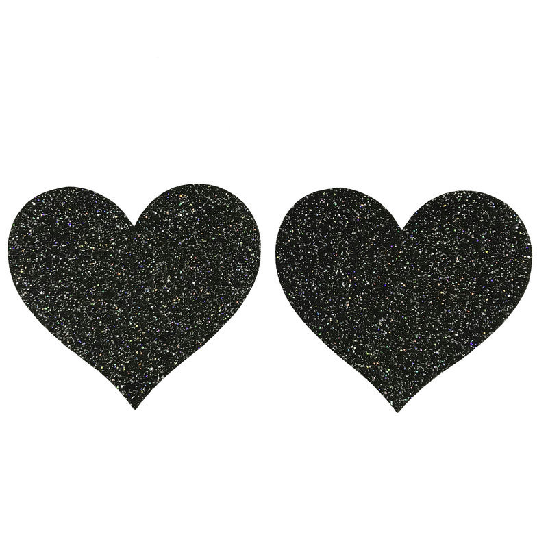 Title 3, Glitter Heart-shaped Disposable Nipple Paste Br...