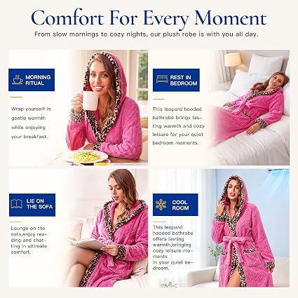 RONGTAI Women's Coral Fleece Long Robe Bathrobe, Jacquard