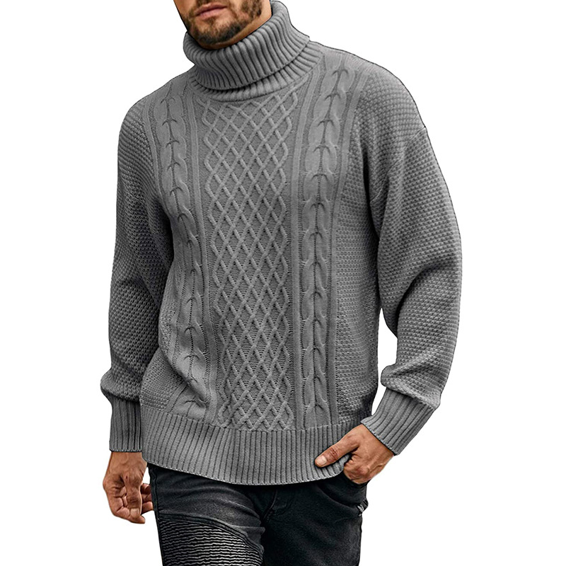 Men's Sweater Solid Color Long Sleeve Knitted Jacket