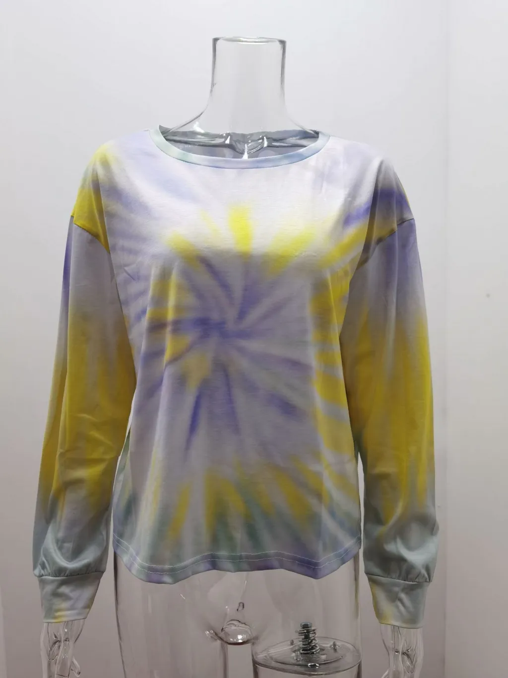 Women's Round Neck Sweater Fall And Winter T-shirt Loose Plus Size Top - Purple
