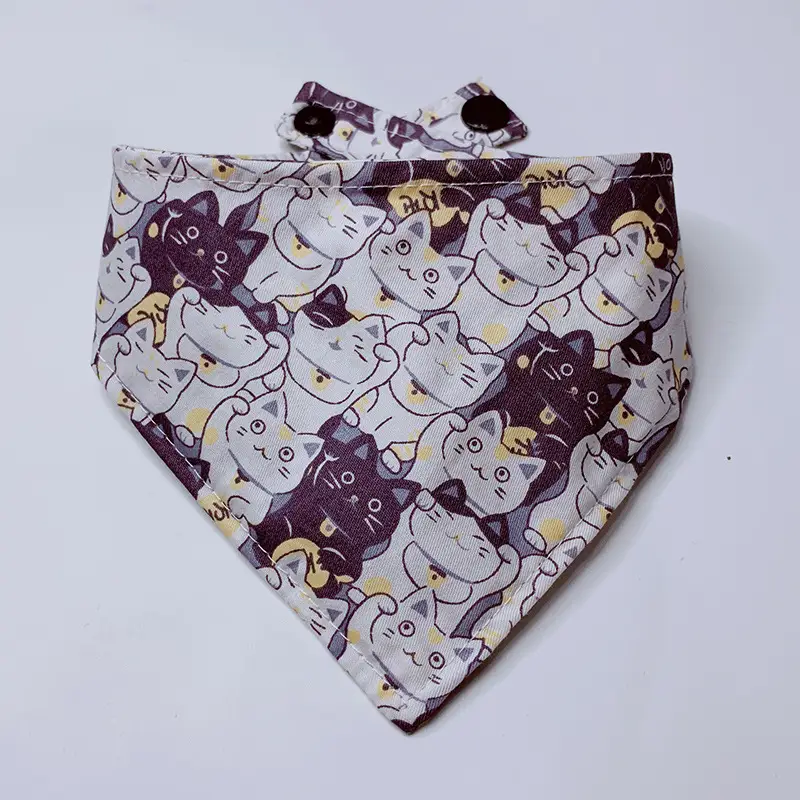 Cartoon Printing Lucky Cat Saliva Scarf Headscarf Supplies Accessories