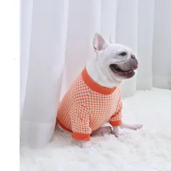 Fadou Autumn And Winter Plus Velvet Sweater Fat Plaid Dog Clothes - Orange - View 1