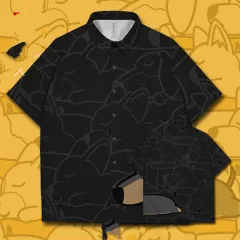 Q Cute Cartoon Animal Short-sleeved Shirt For Men And Women - Black - View 1