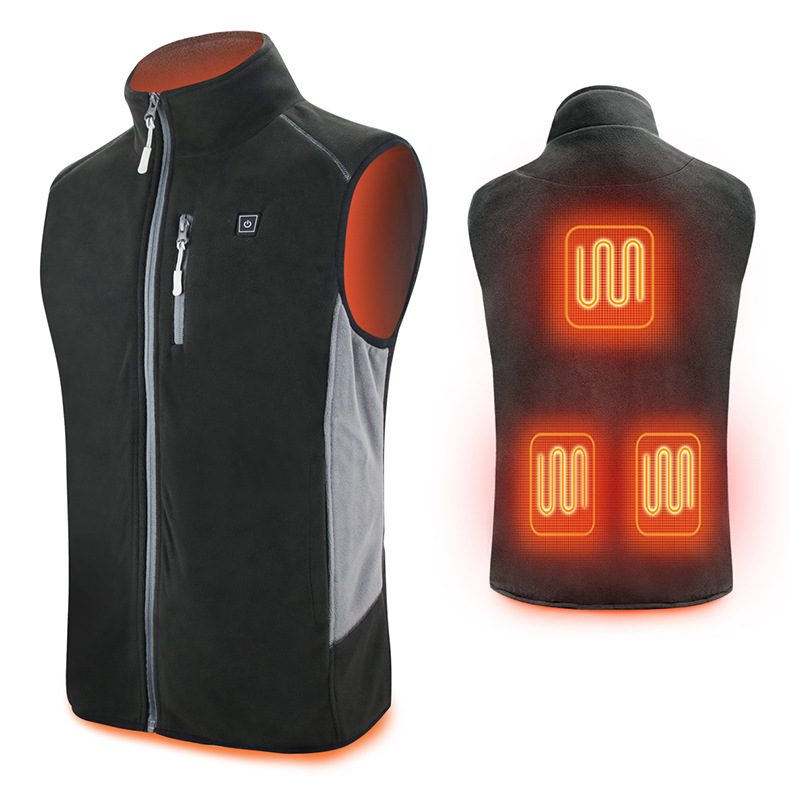USB 5V Outdoor Leisure Thin Fleece Electric Vest Male