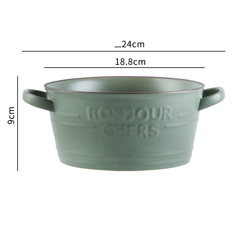 Dark green doubleeared pot