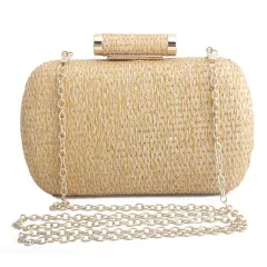 European And American Fashion Hand Woven Bag - Gold - View 1