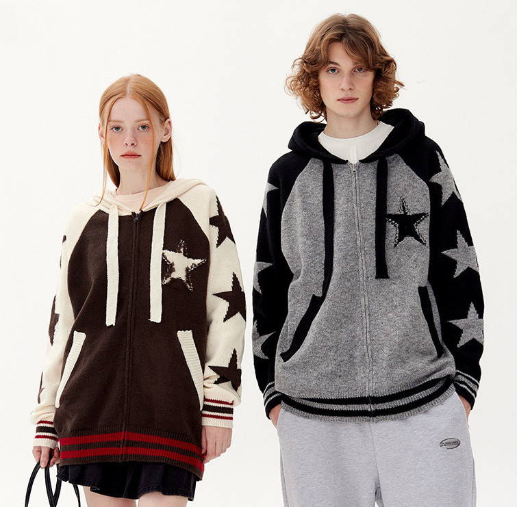 Vintage Fashion Knitting Cardigan Coat Hoodie